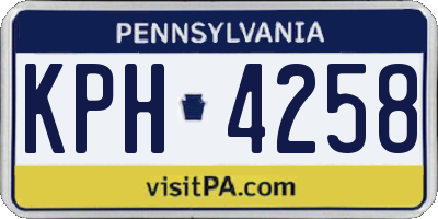 PA license plate KPH4258
