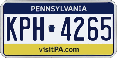 PA license plate KPH4265