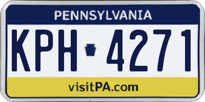 PA license plate KPH4271