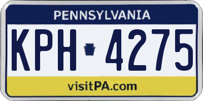 PA license plate KPH4275