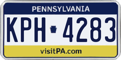 PA license plate KPH4283