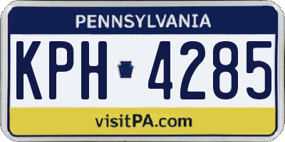 PA license plate KPH4285