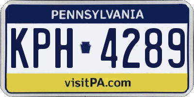 PA license plate KPH4289