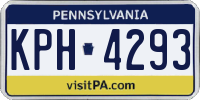 PA license plate KPH4293