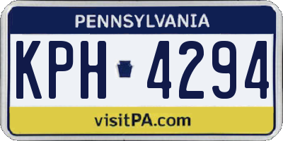 PA license plate KPH4294