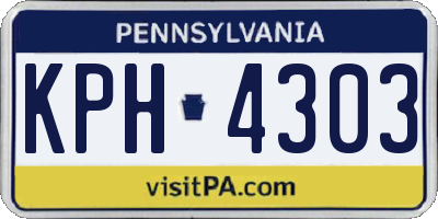PA license plate KPH4303