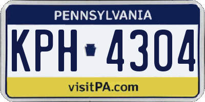 PA license plate KPH4304