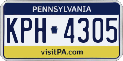 PA license plate KPH4305