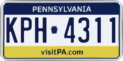 PA license plate KPH4311