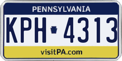 PA license plate KPH4313