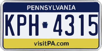 PA license plate KPH4315