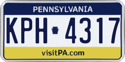 PA license plate KPH4317