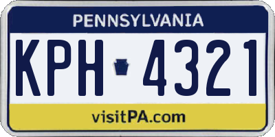 PA license plate KPH4321