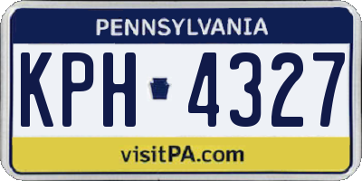 PA license plate KPH4327