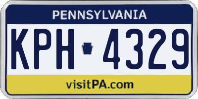 PA license plate KPH4329