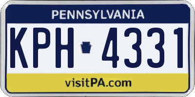 PA license plate KPH4331
