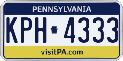 PA license plate KPH4333