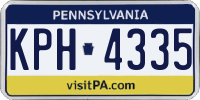 PA license plate KPH4335