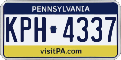 PA license plate KPH4337