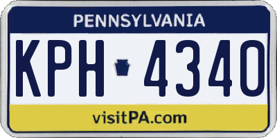 PA license plate KPH4340