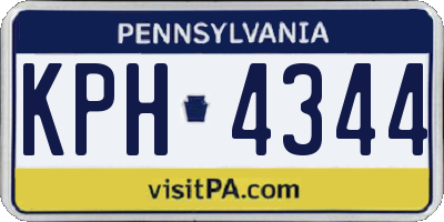 PA license plate KPH4344