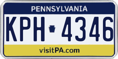 PA license plate KPH4346