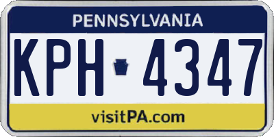 PA license plate KPH4347