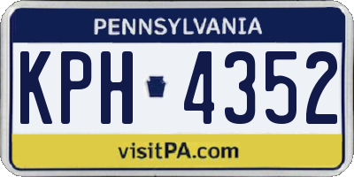 PA license plate KPH4352