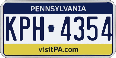PA license plate KPH4354