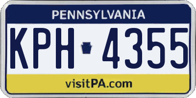 PA license plate KPH4355