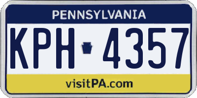 PA license plate KPH4357
