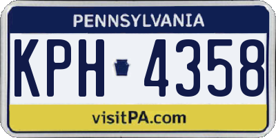 PA license plate KPH4358