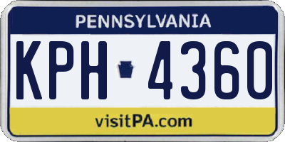 PA license plate KPH4360