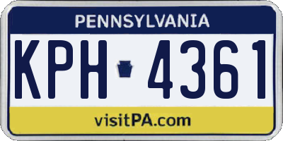 PA license plate KPH4361