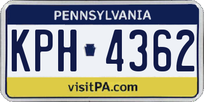 PA license plate KPH4362