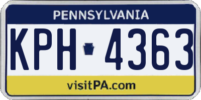 PA license plate KPH4363
