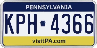 PA license plate KPH4366