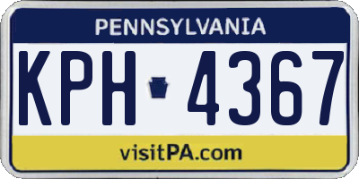PA license plate KPH4367