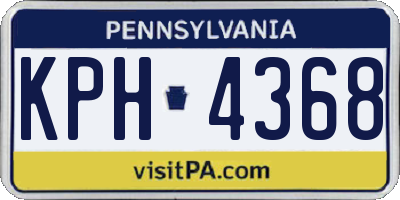 PA license plate KPH4368
