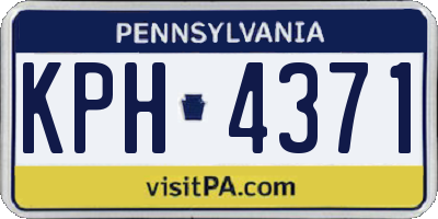 PA license plate KPH4371