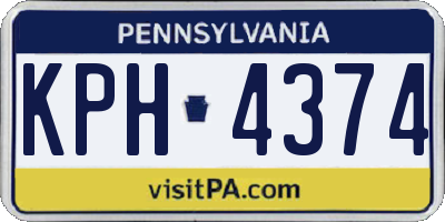 PA license plate KPH4374