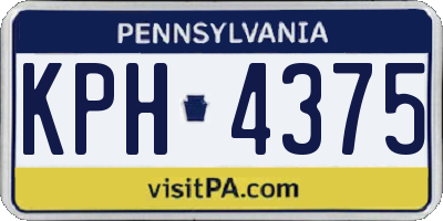 PA license plate KPH4375