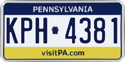 PA license plate KPH4381