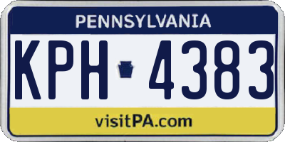 PA license plate KPH4383