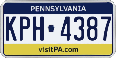 PA license plate KPH4387