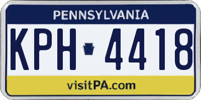 PA license plate KPH4418