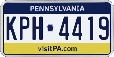 PA license plate KPH4419