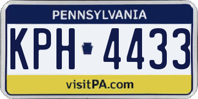 PA license plate KPH4433
