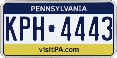 PA license plate KPH4443