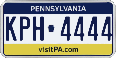 PA license plate KPH4444